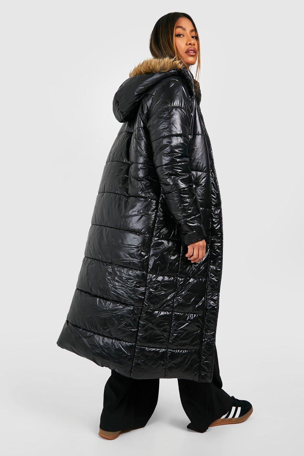 Maxi Cire Paneled Padded Jacket With Faux Fur Trim