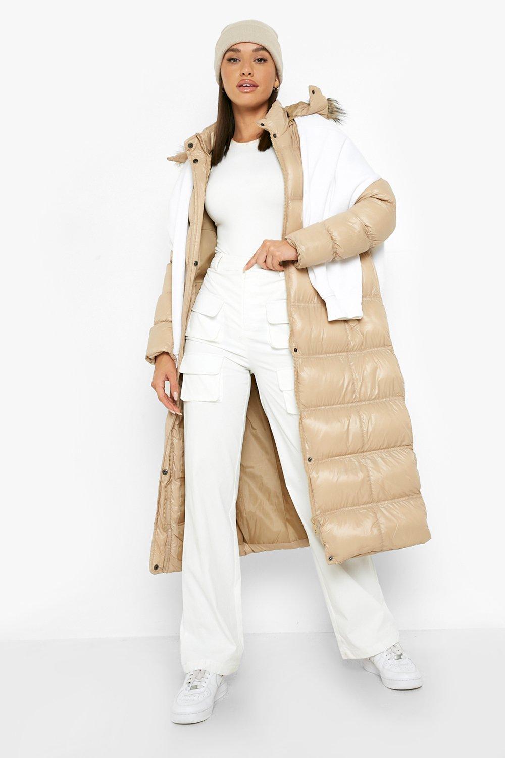 Boohoo quilted jacket with faux fur trim hotsell