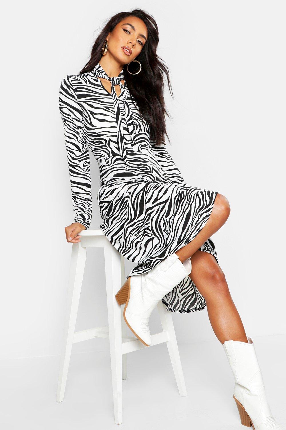 boohoo tiger print dress