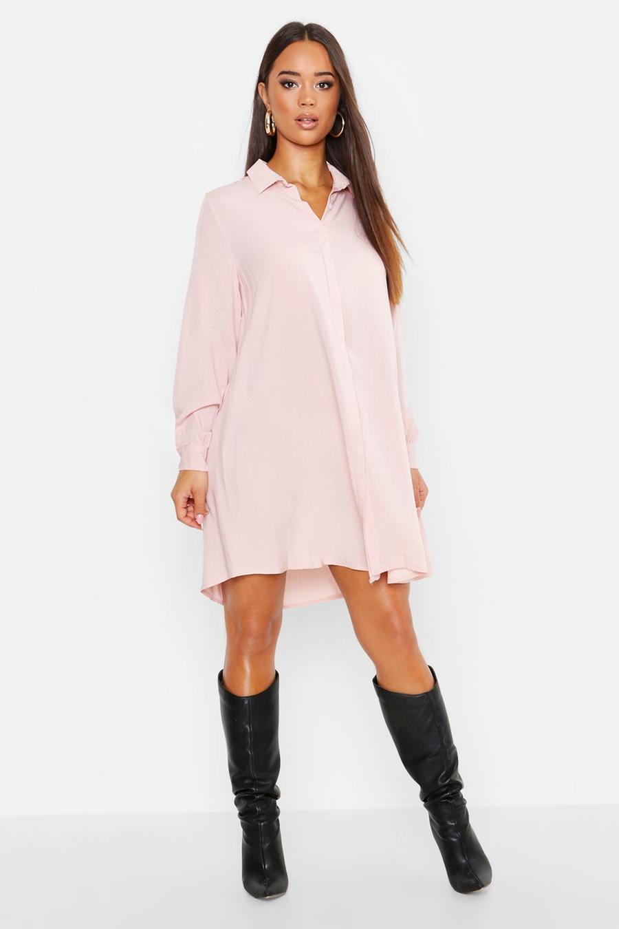 Soft pink Woven Shirt Shift Dress image number 1