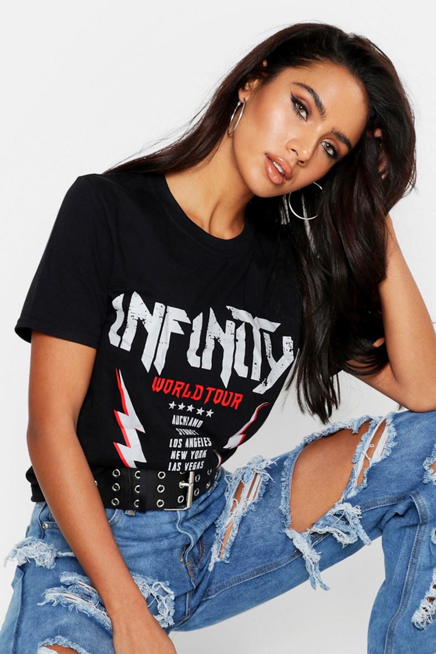 T-shirt oversize à bande avec inscription Infinity image number 1