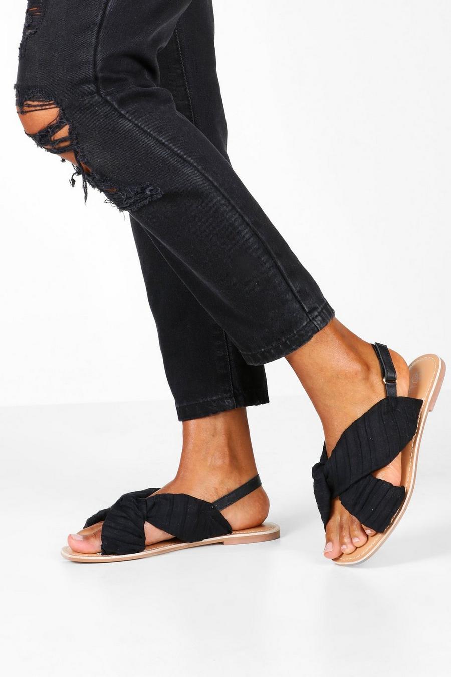 Pleated Knotted Front Sandals image number 1