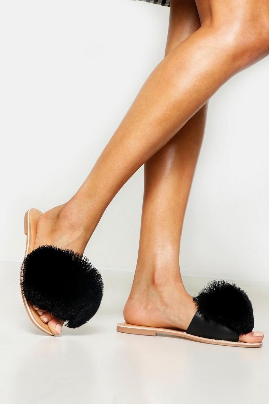 Black Tassel Square Toe Sandals image number 1