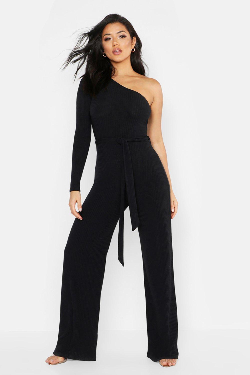 boohoo one shoulder jumpsuit