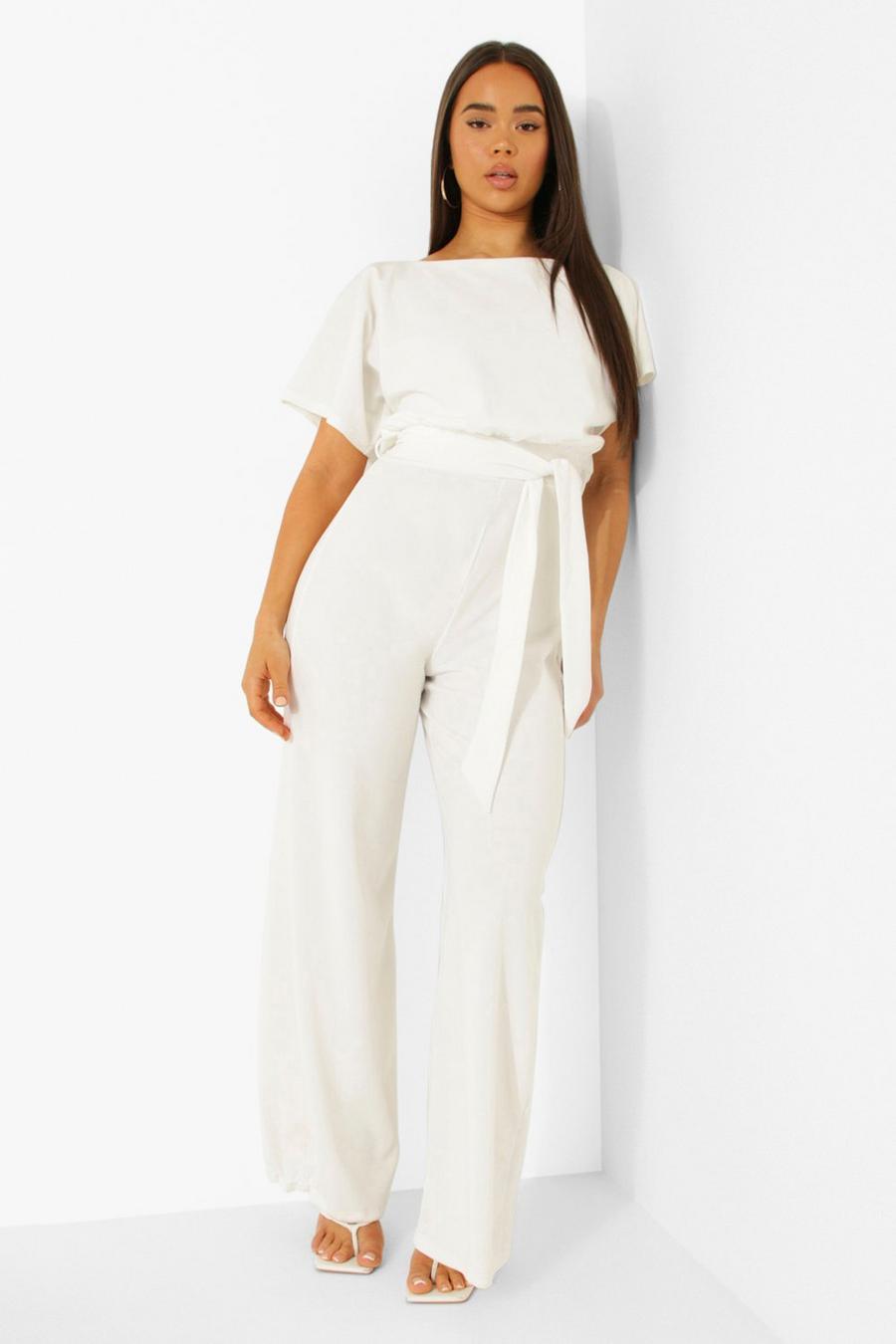 White Double Layer Jumpsuit image number 1