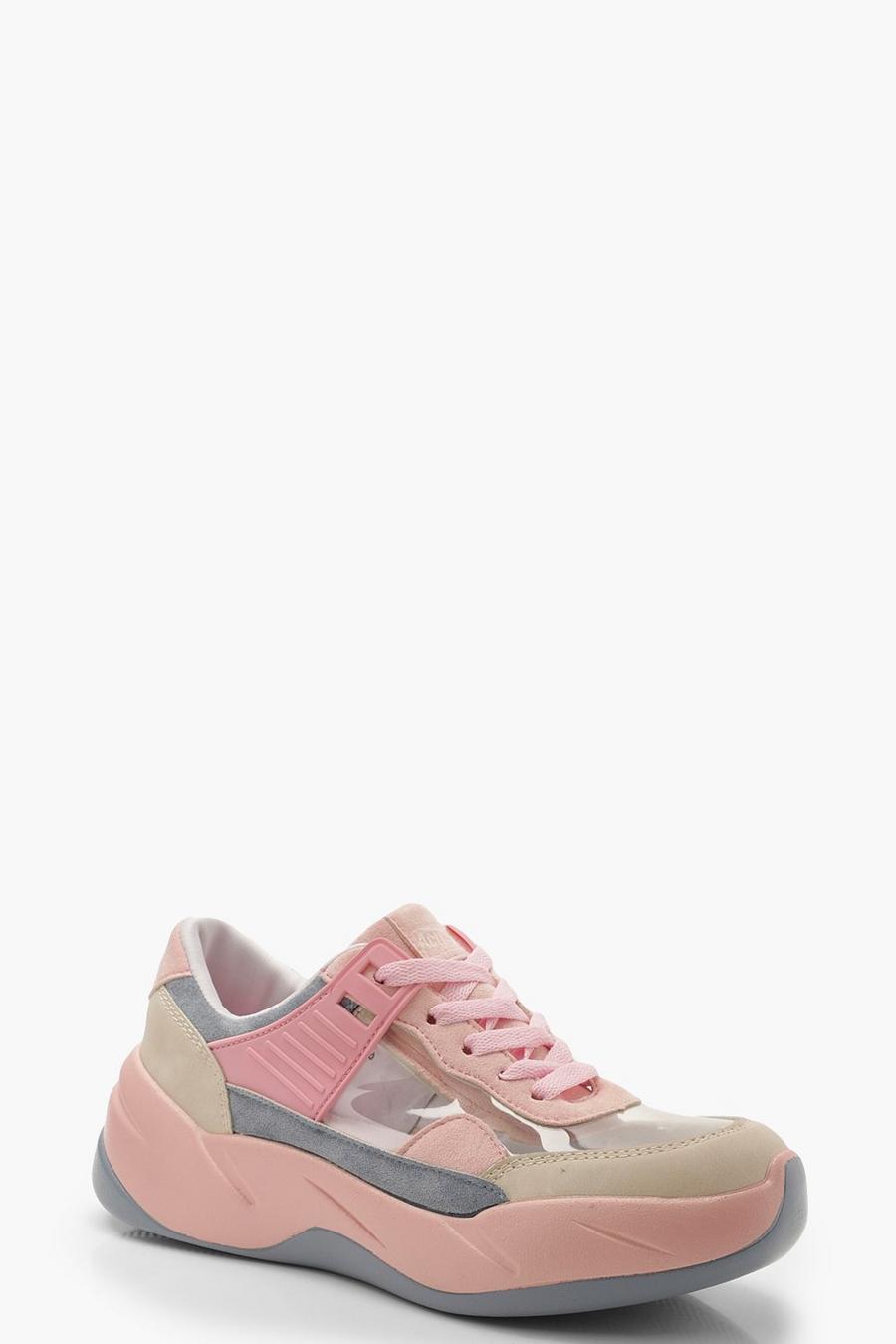 Clear Panel Multi Colour Sneakers image number 1