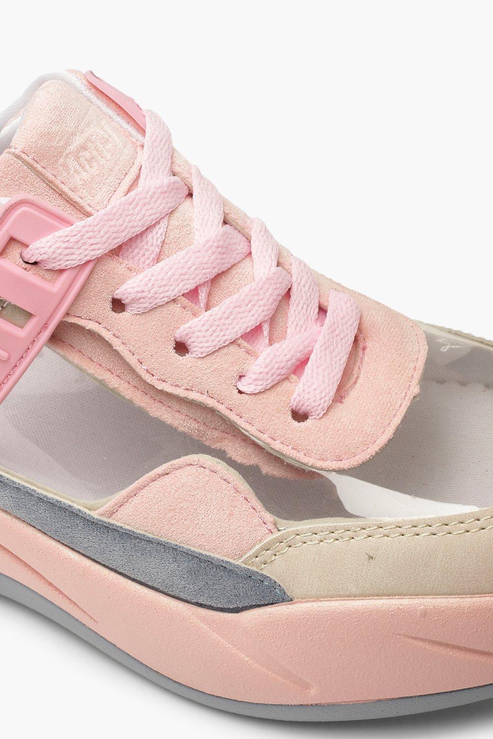 Bunte Sneaker mit durchsichtigen Einsatzen