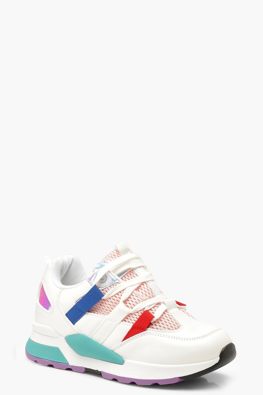 Zapatillas deportivas gruesas en color llamativo con suela de tacos image number 1
