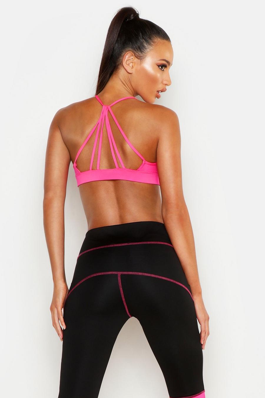 Hot pink Fit Strapping Back Sports Bra image number 1