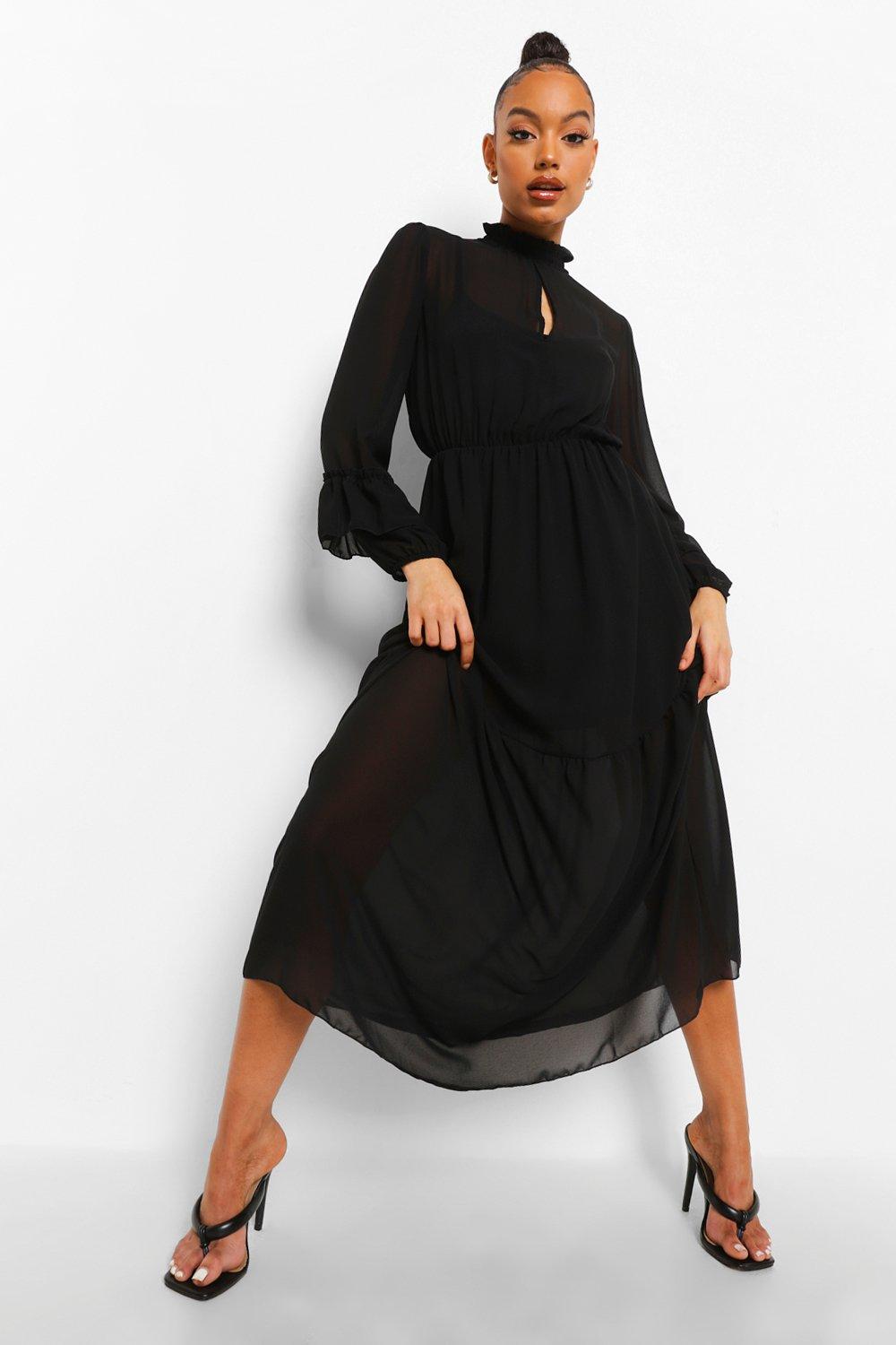 Frill high neck dress hotsell