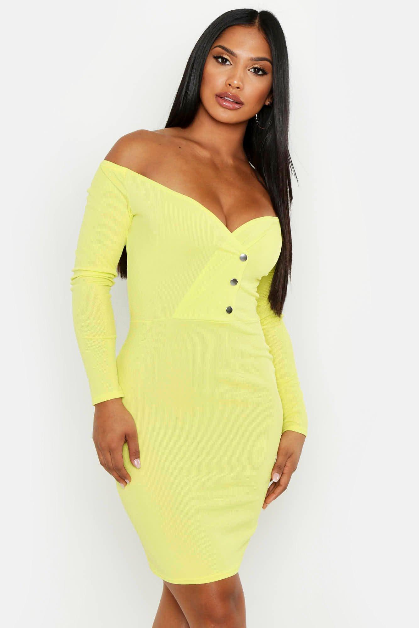 Ribbed popper midi dress top