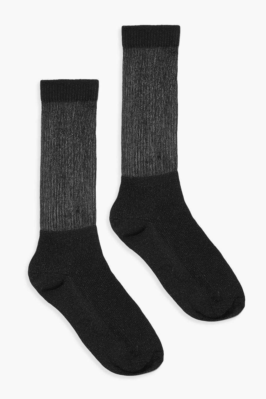 Black Glitter Ankle Socks image number 1