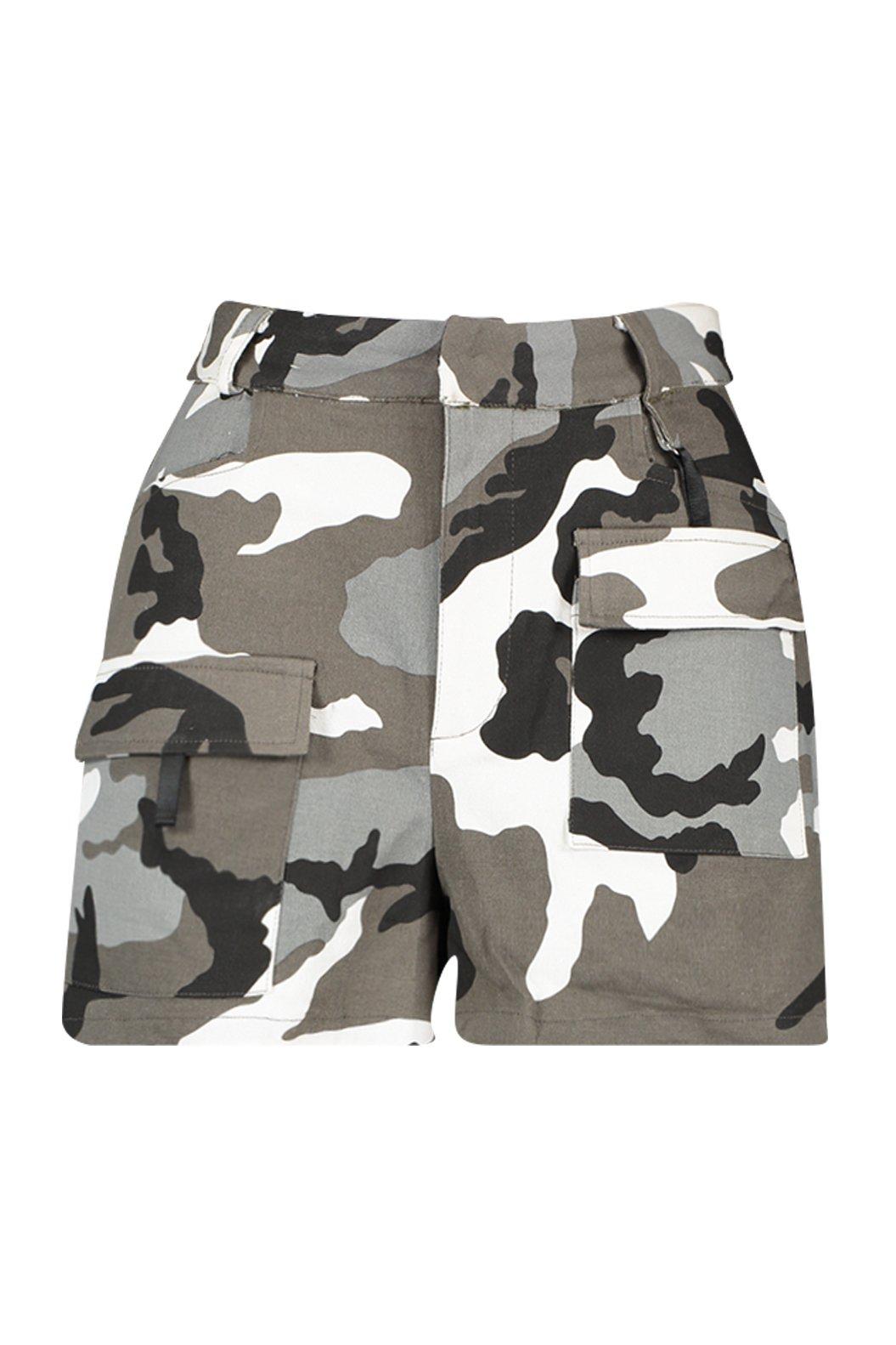 grey camo cargo shorts