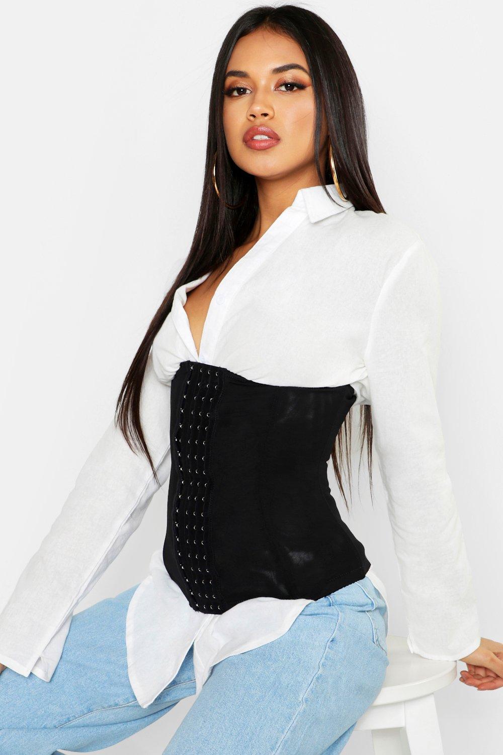 White Woven Underbust Corset Top