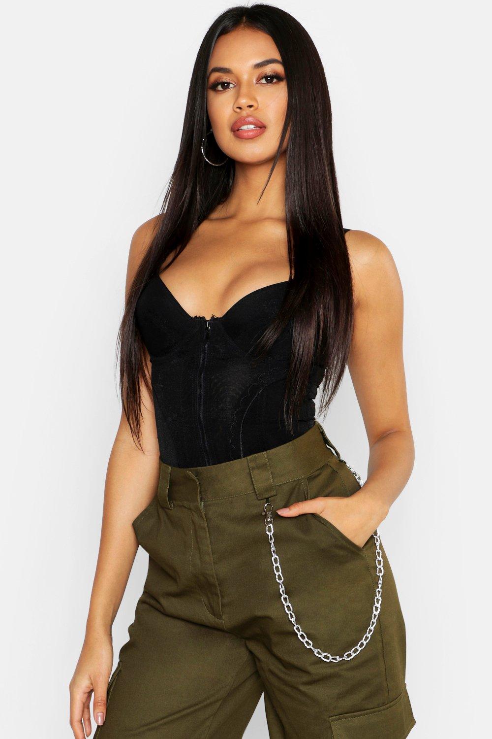 Zipper corset top sales