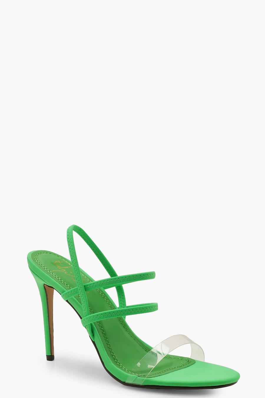 Zapatos de tacón con tiras de neón, Verde image number 1