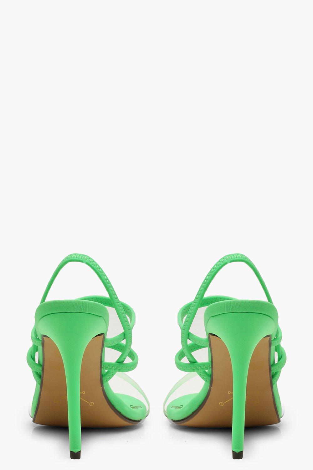 Strappy Neon Heels Boohoo UK