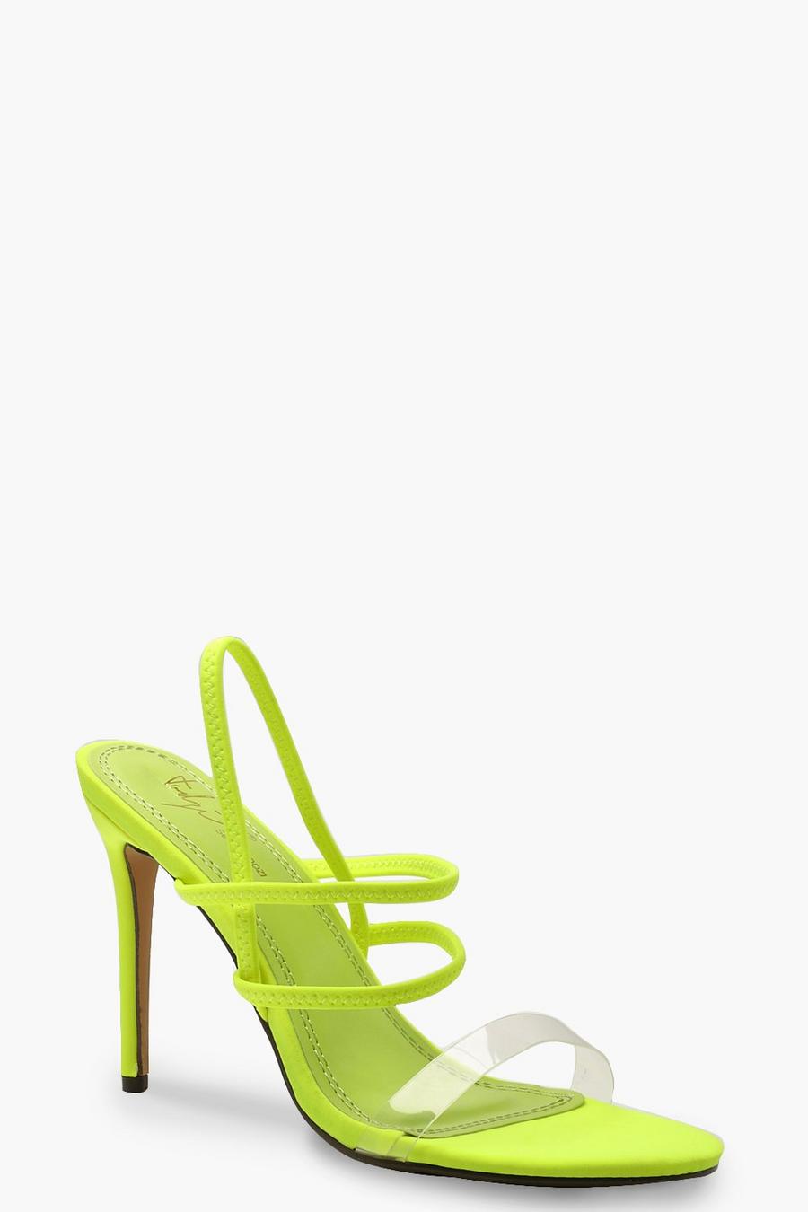 Yellow Strappy Neon Heels image number 1