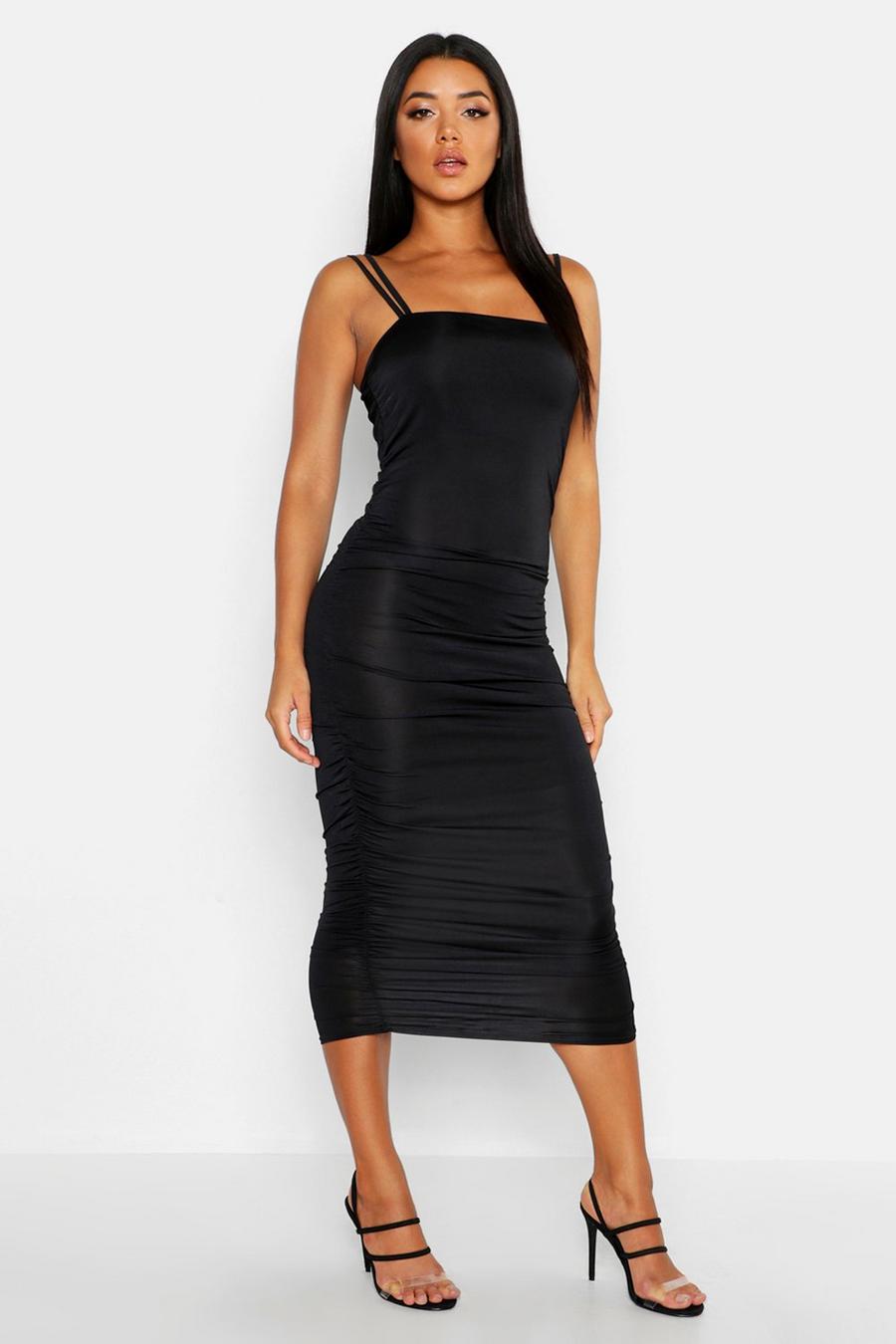 Ruched Side Bodycon Midi Dress image number 1