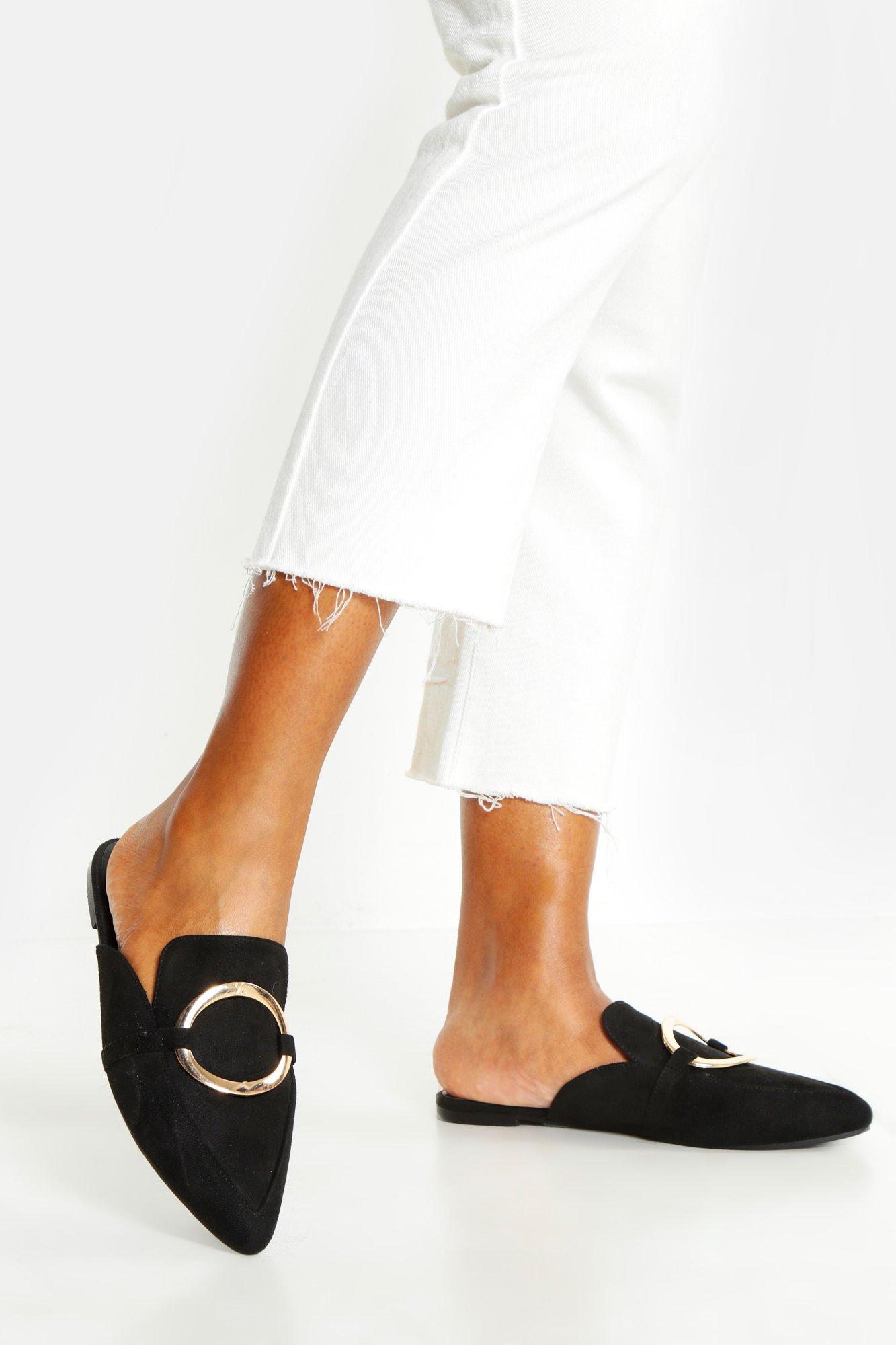 pointed mule flats