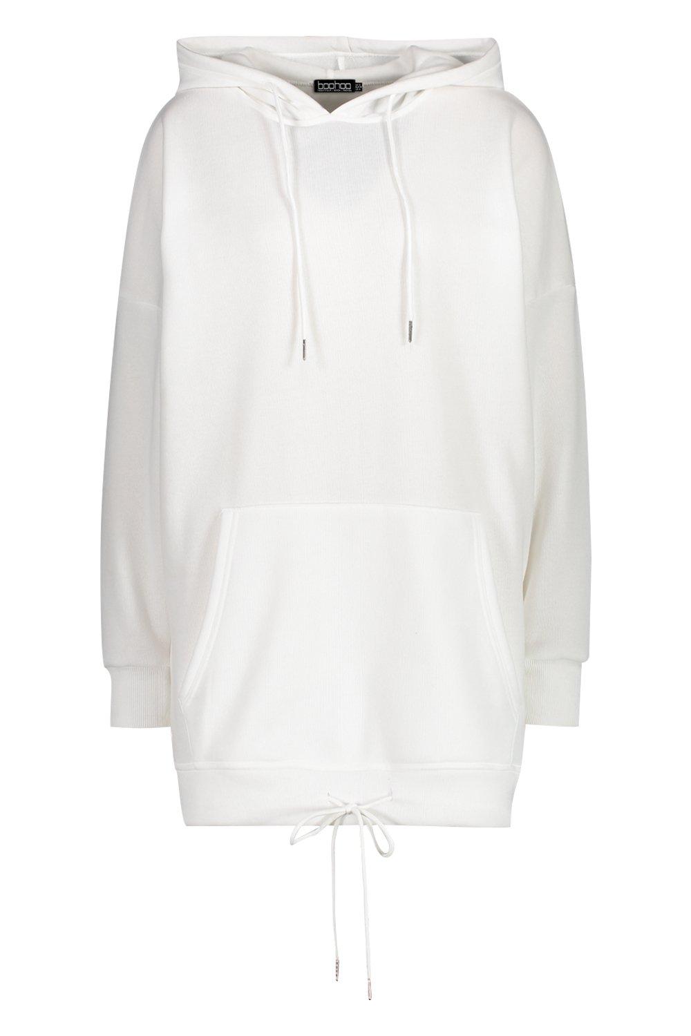 White longline sales hoodie