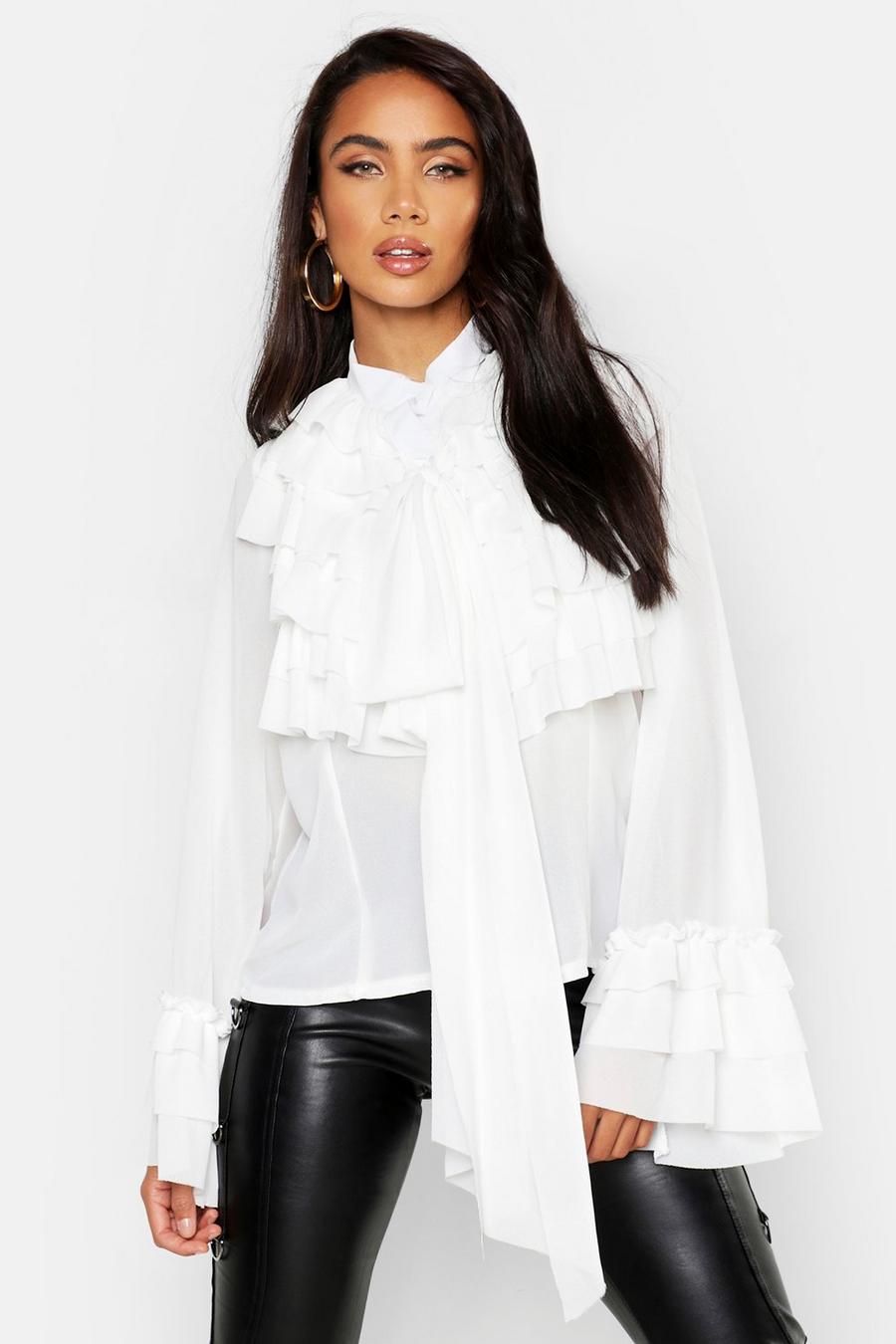 Ruffle Detail Long Sleeve Blouse image number 1