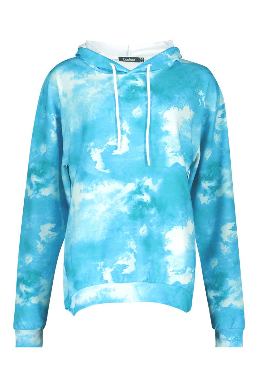 light blue tie dye hoodie