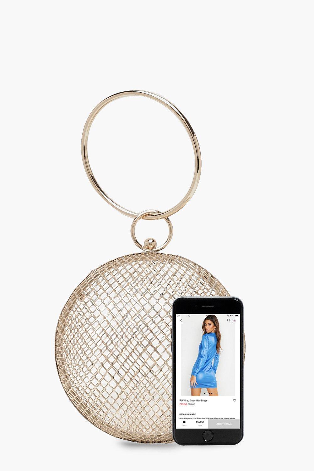 Cage sphere clearance clutch bag