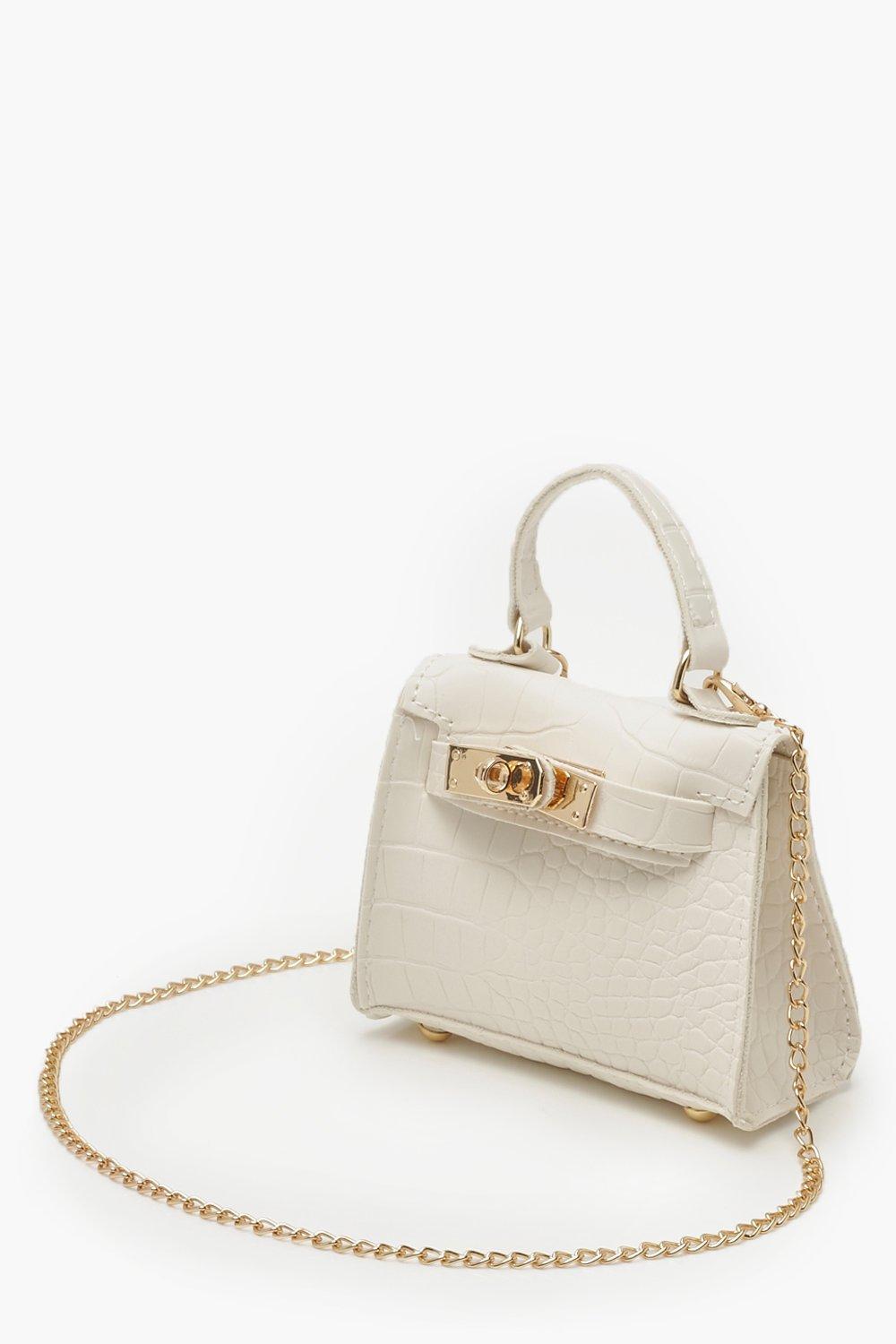 Faux Croc Micro Mini Grab Bag boohoo