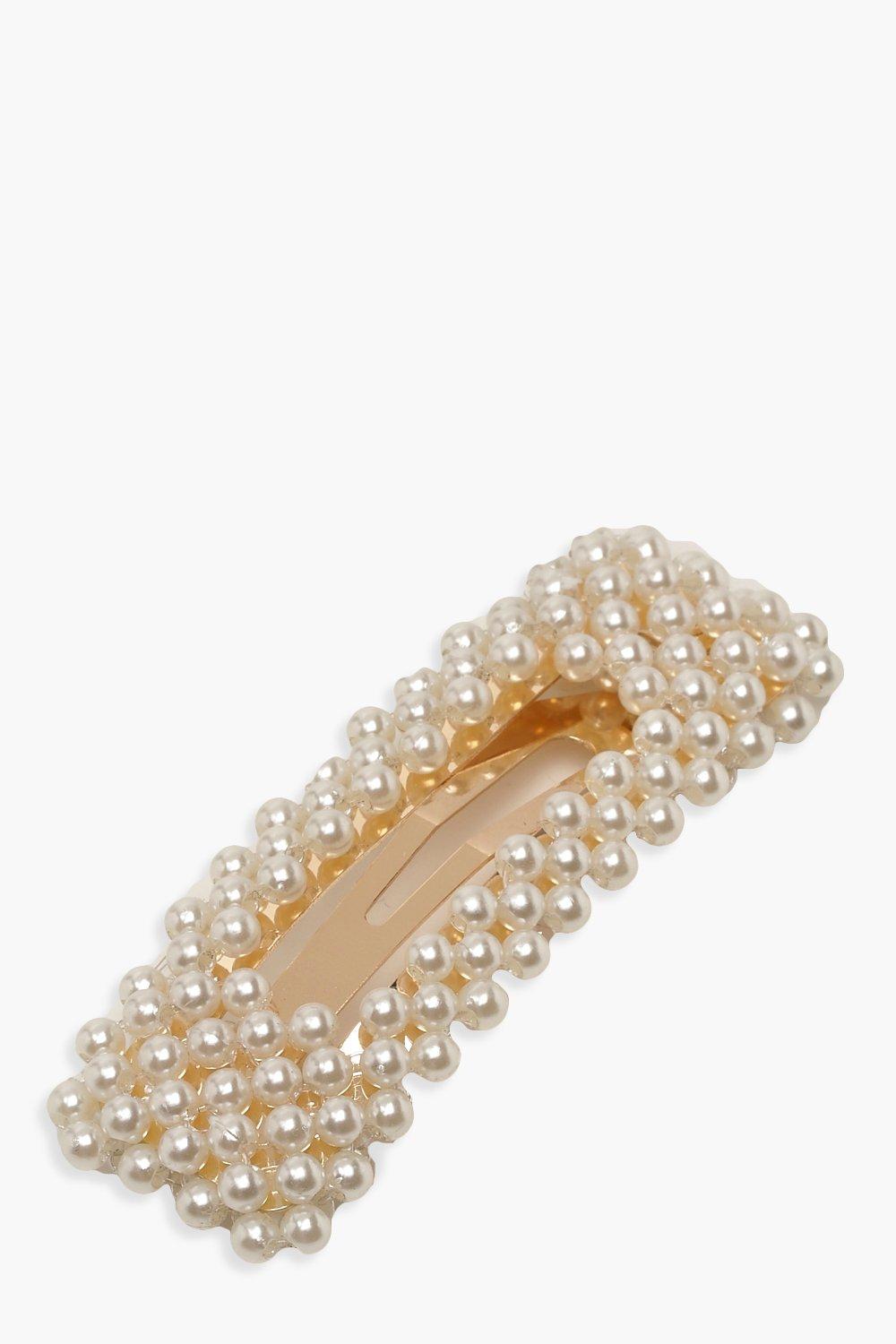 PEARL HAIR CLIP SQUARE WHITE PEARL HAIR CLIP SQUARE WHITE