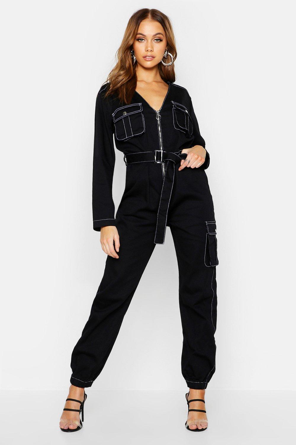 boohoo denim jumpsuit