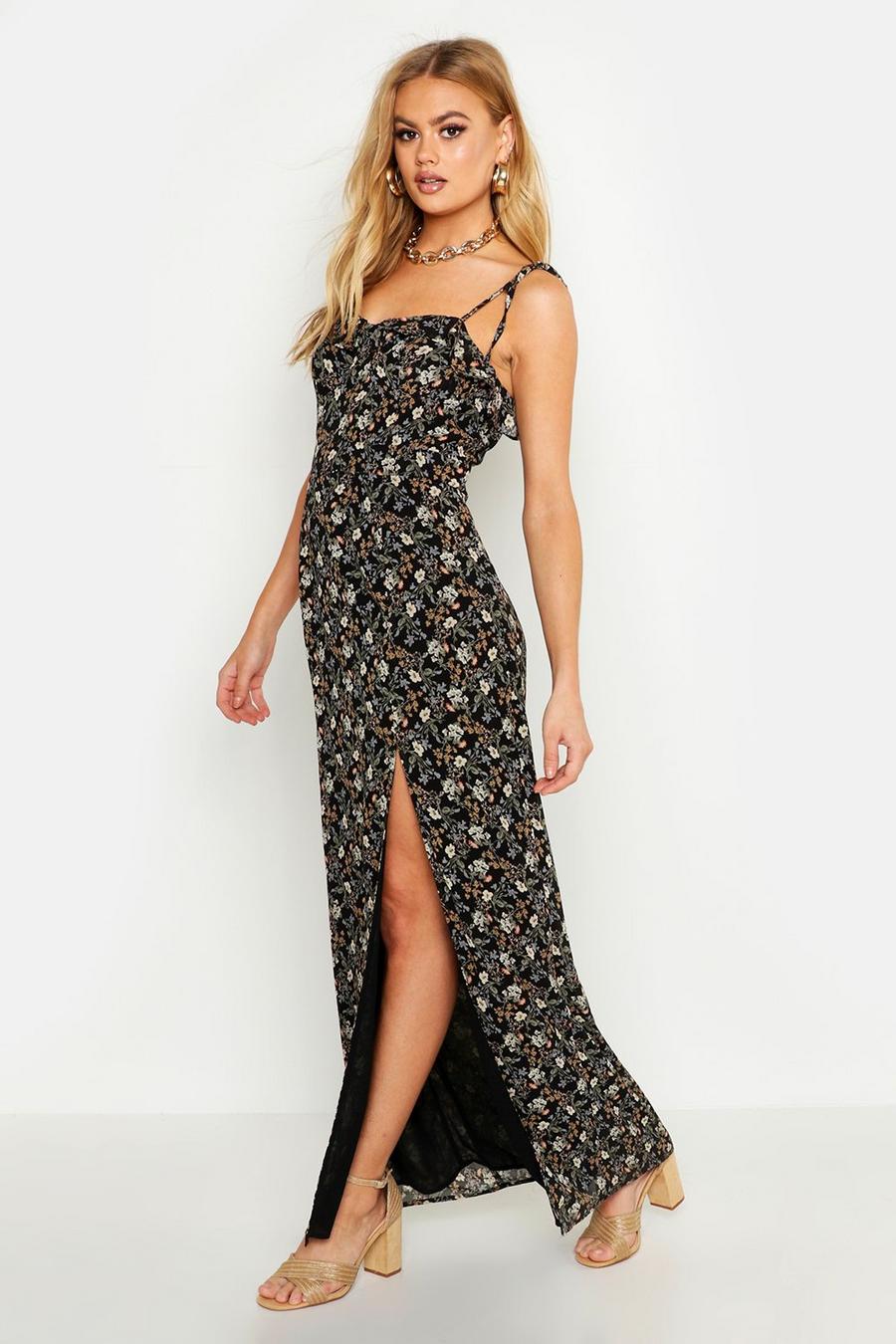 Floral Print Ruffle Detail Maxi Dress image number 1