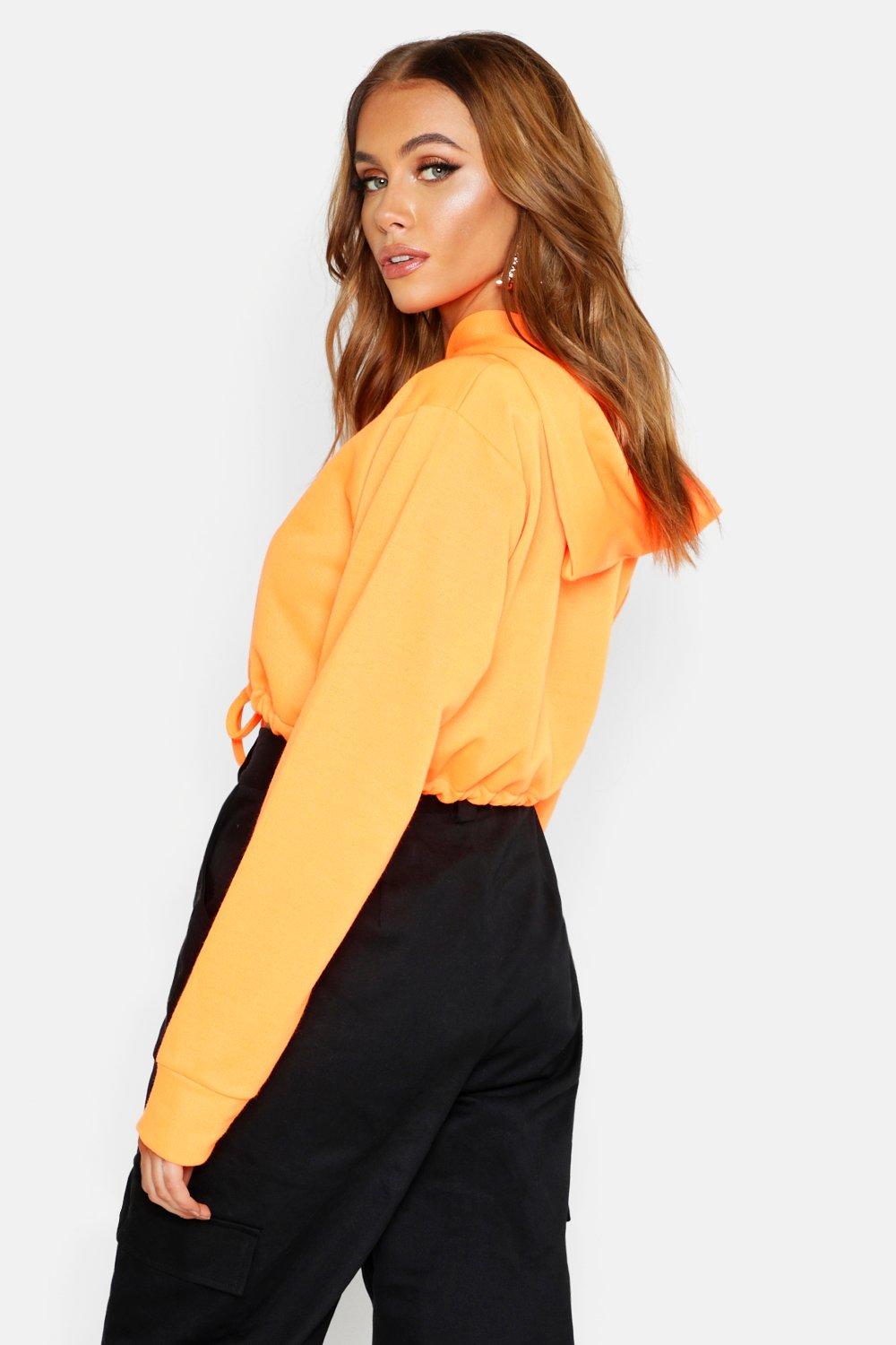Neon cropped hoodie clearance