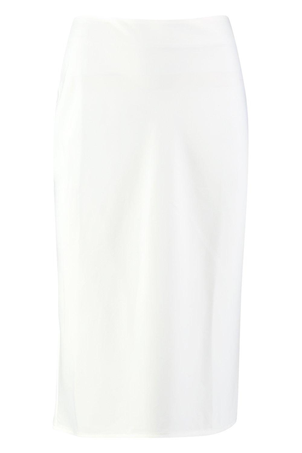 boohoo white satin skirt