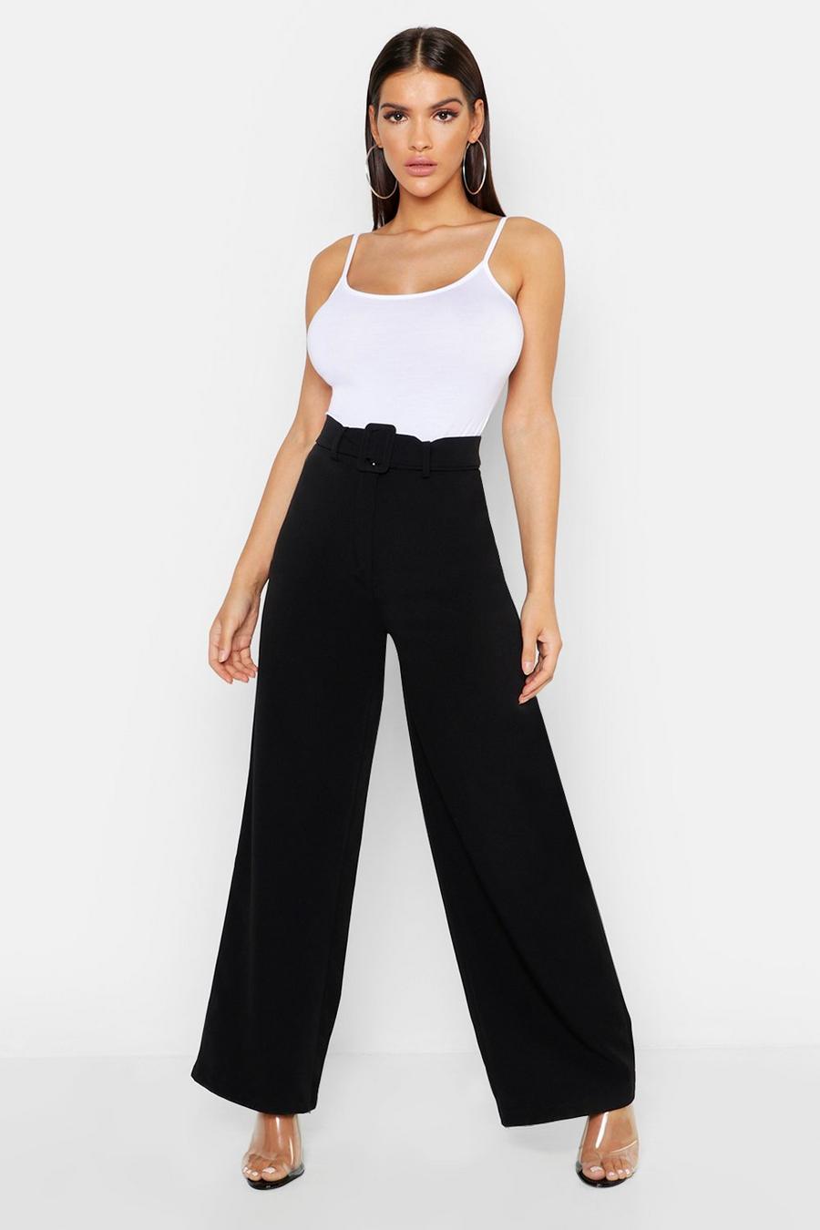 Woven Belted Wide Leg Pants image number 1
