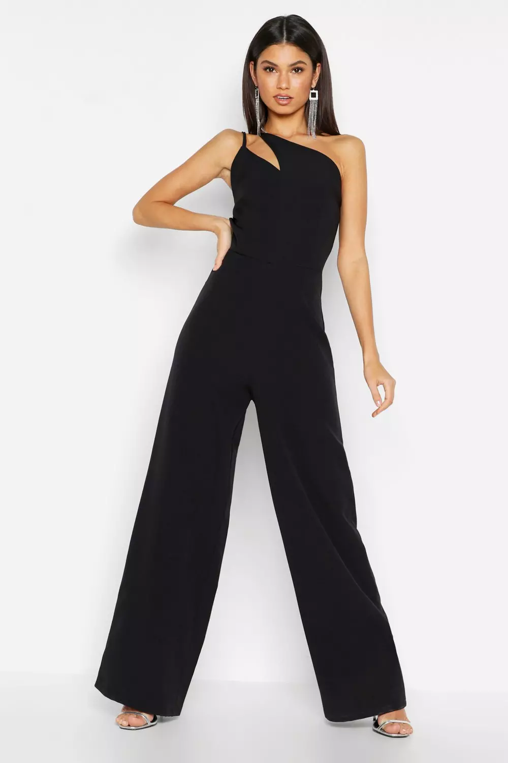 Boohoo one store shoulder jumpsuit