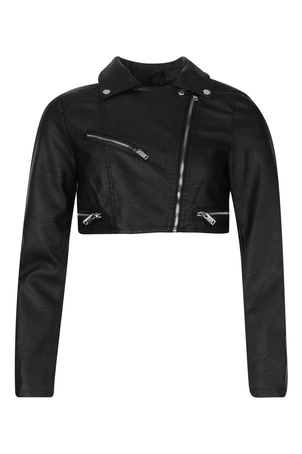 Crop PU Biker Jacket