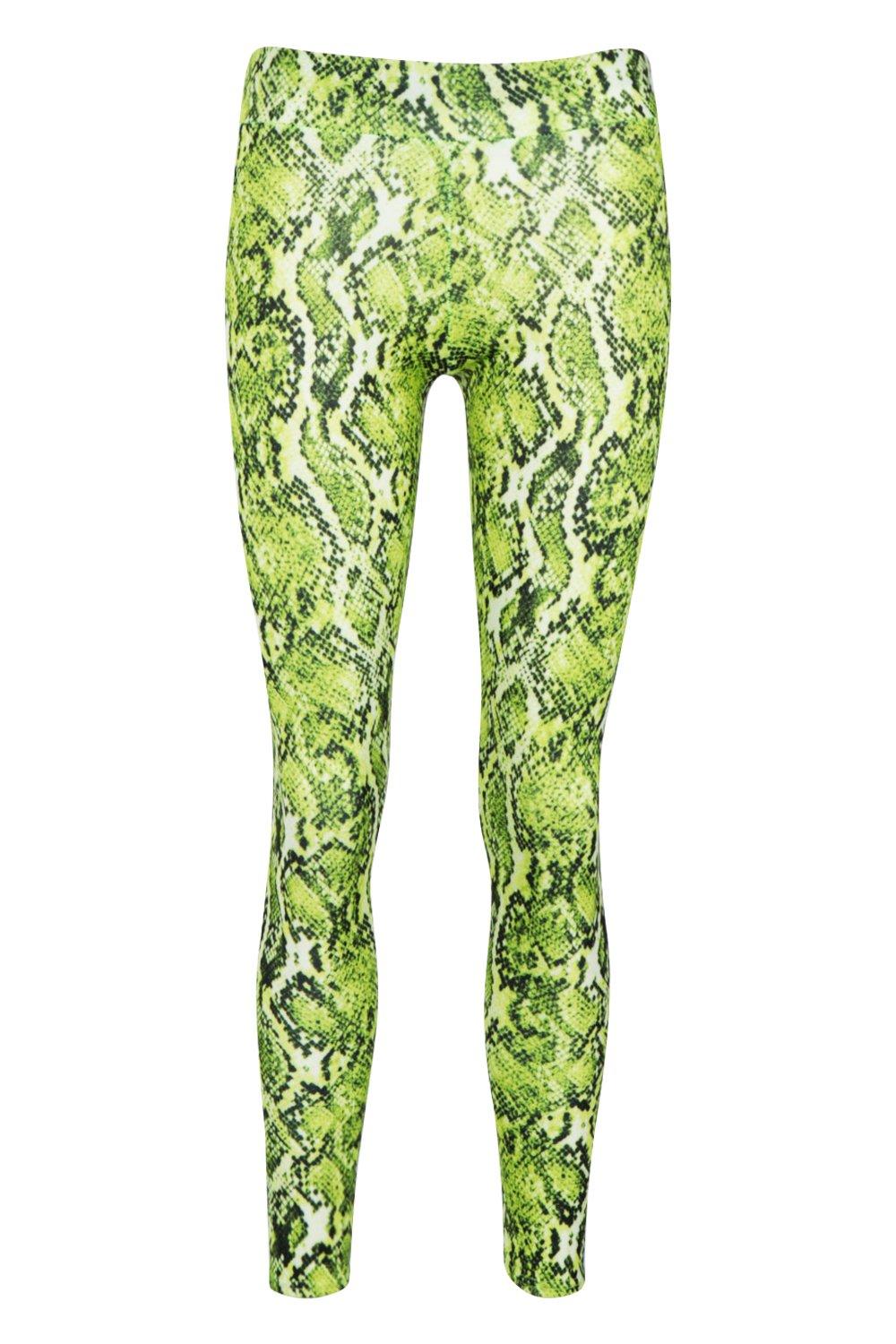 Green Snake Print Leggings