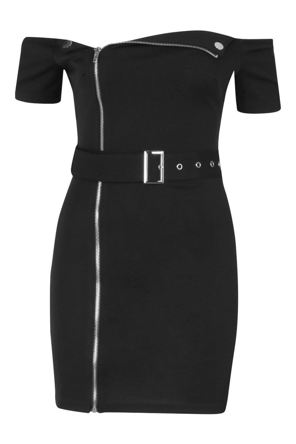 Robe noire fermeture éclair devant hot sale