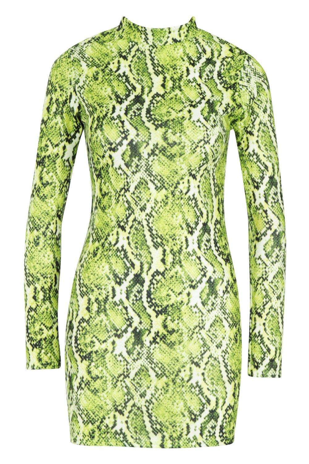 Snake print green on sale dress