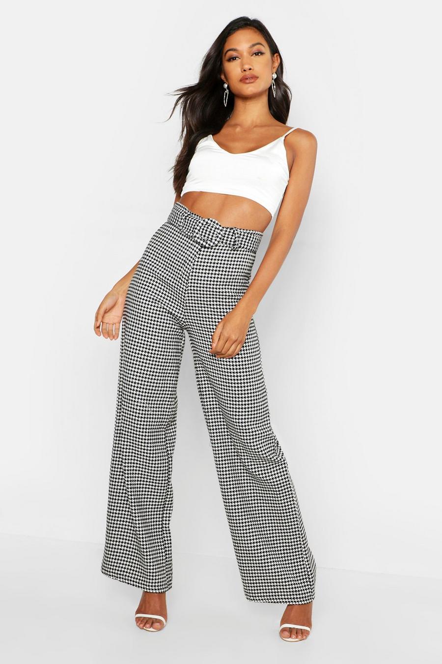 Woven Dogtooth Round Cover Buckle Pants image number 1
