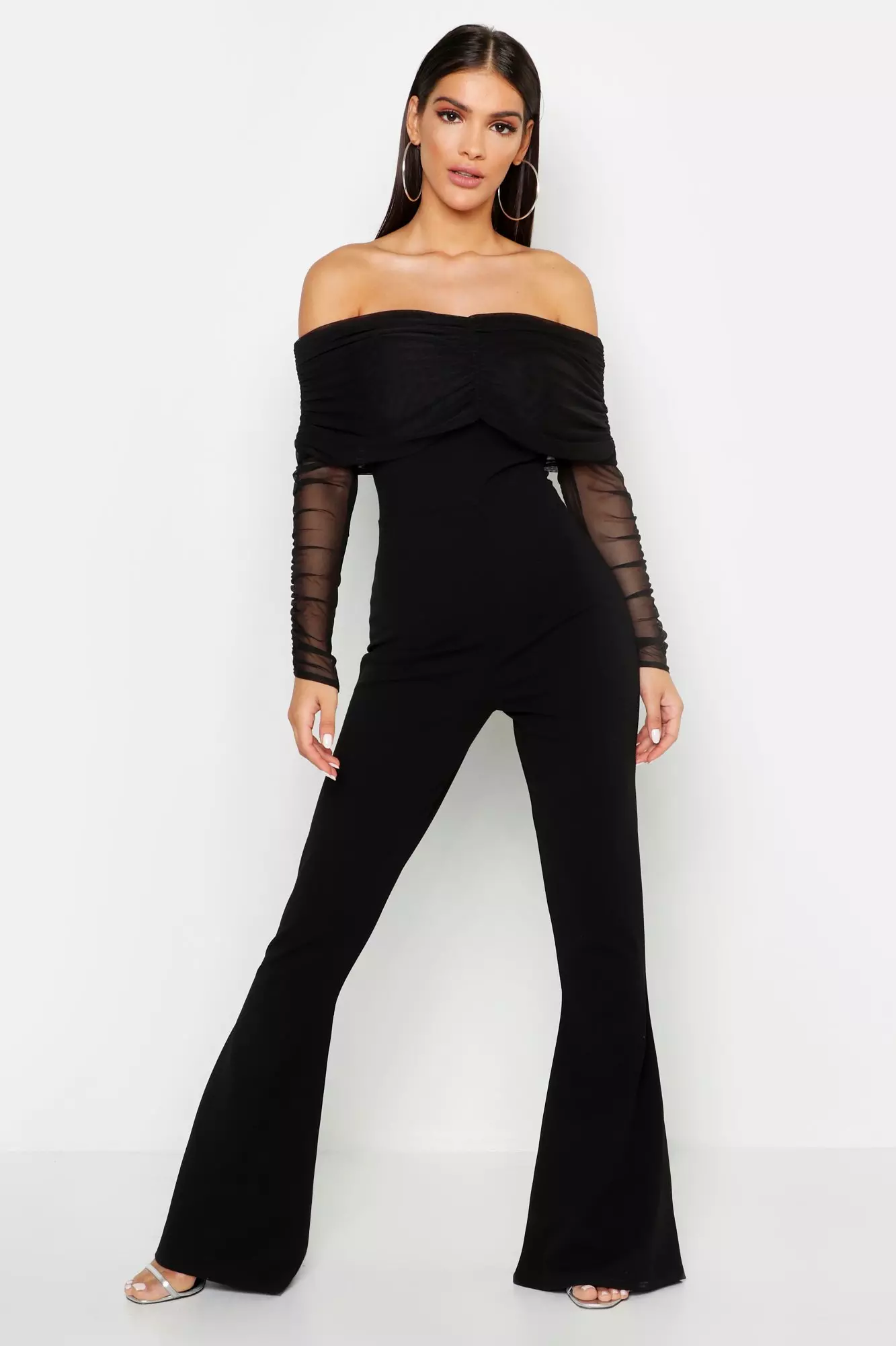 Mesh sales bardot jumpsuit