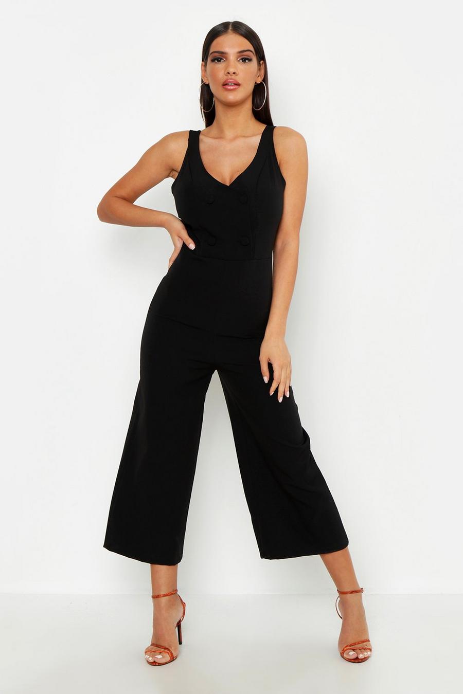 Woven Covered Button Jumpsuit image number 1