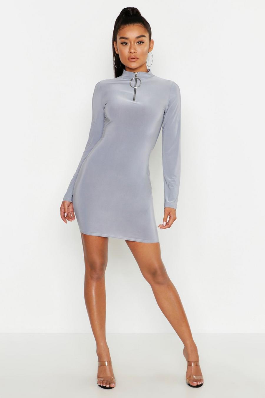 O Ring High Neck Bodycon Dress image number 1