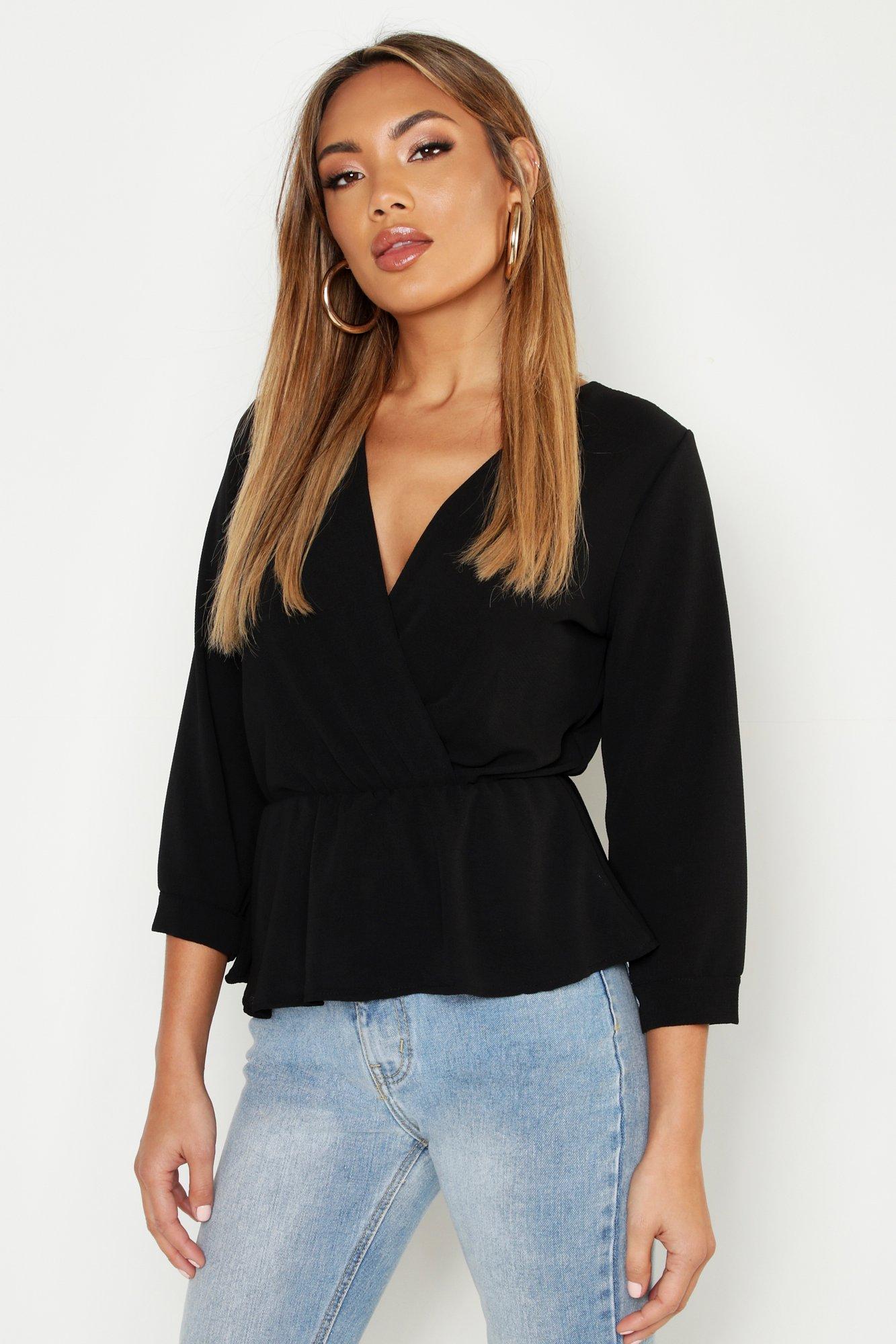 peplum black blouse