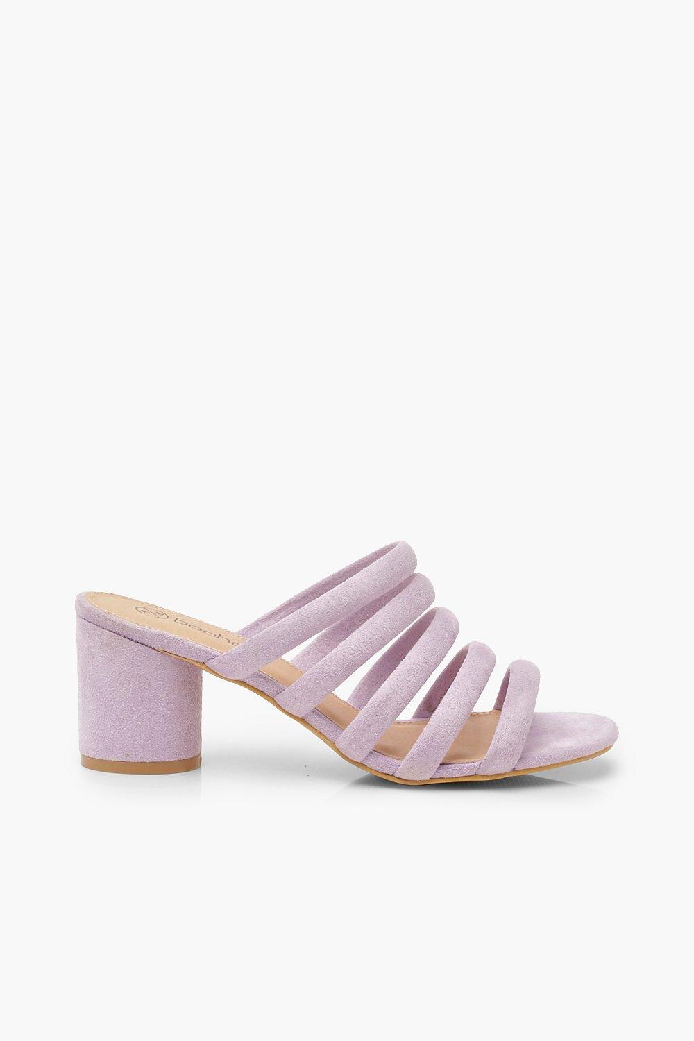 wide fit block heel mules