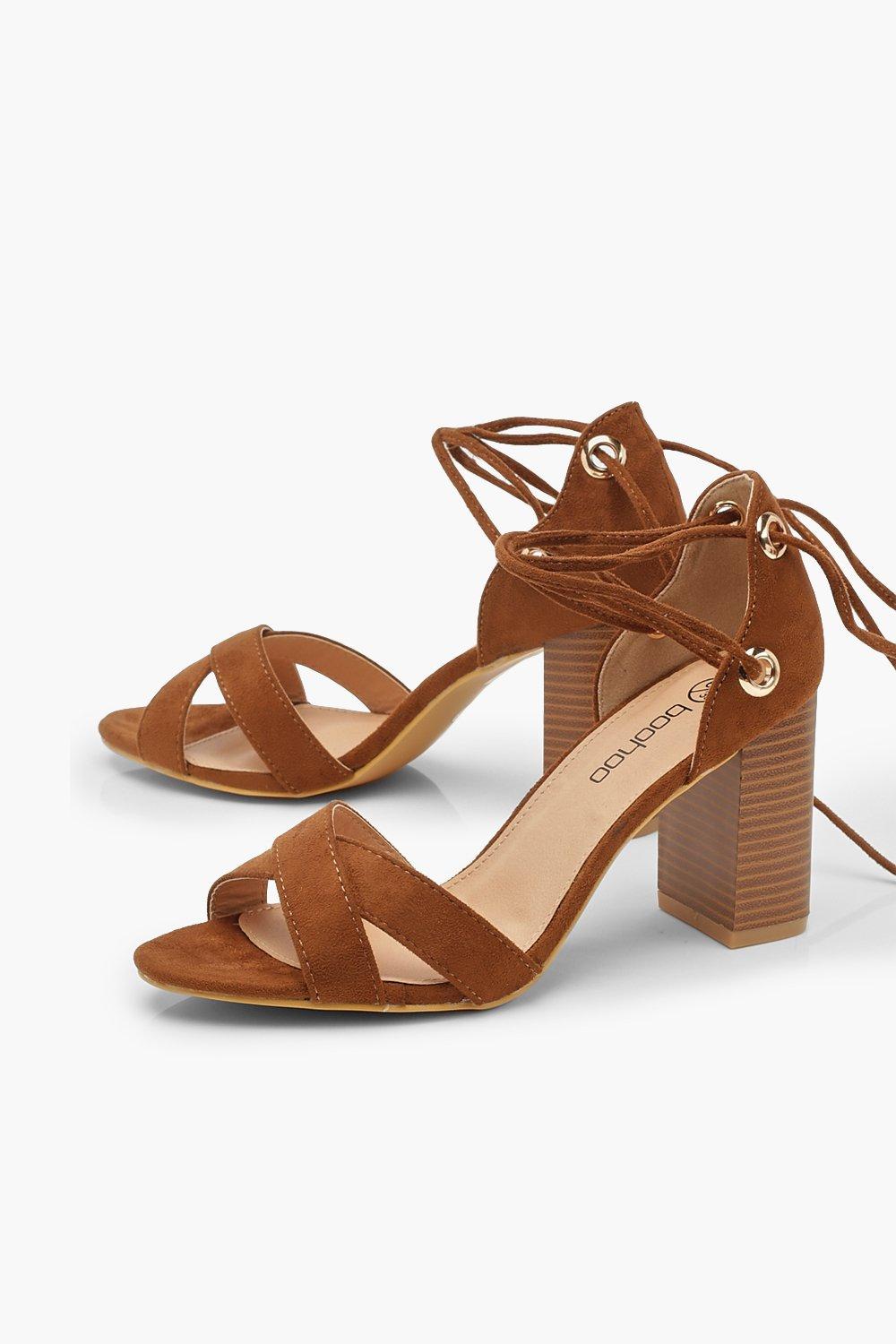 Extra Wide Fit Lace Up Block Heels