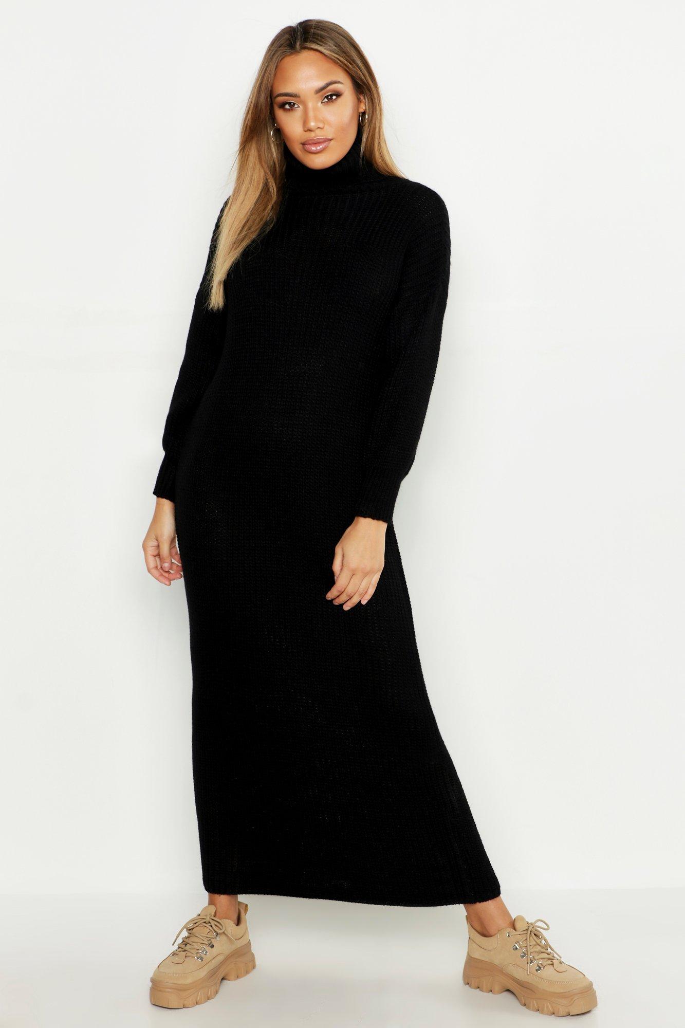 black sweater maxi dress