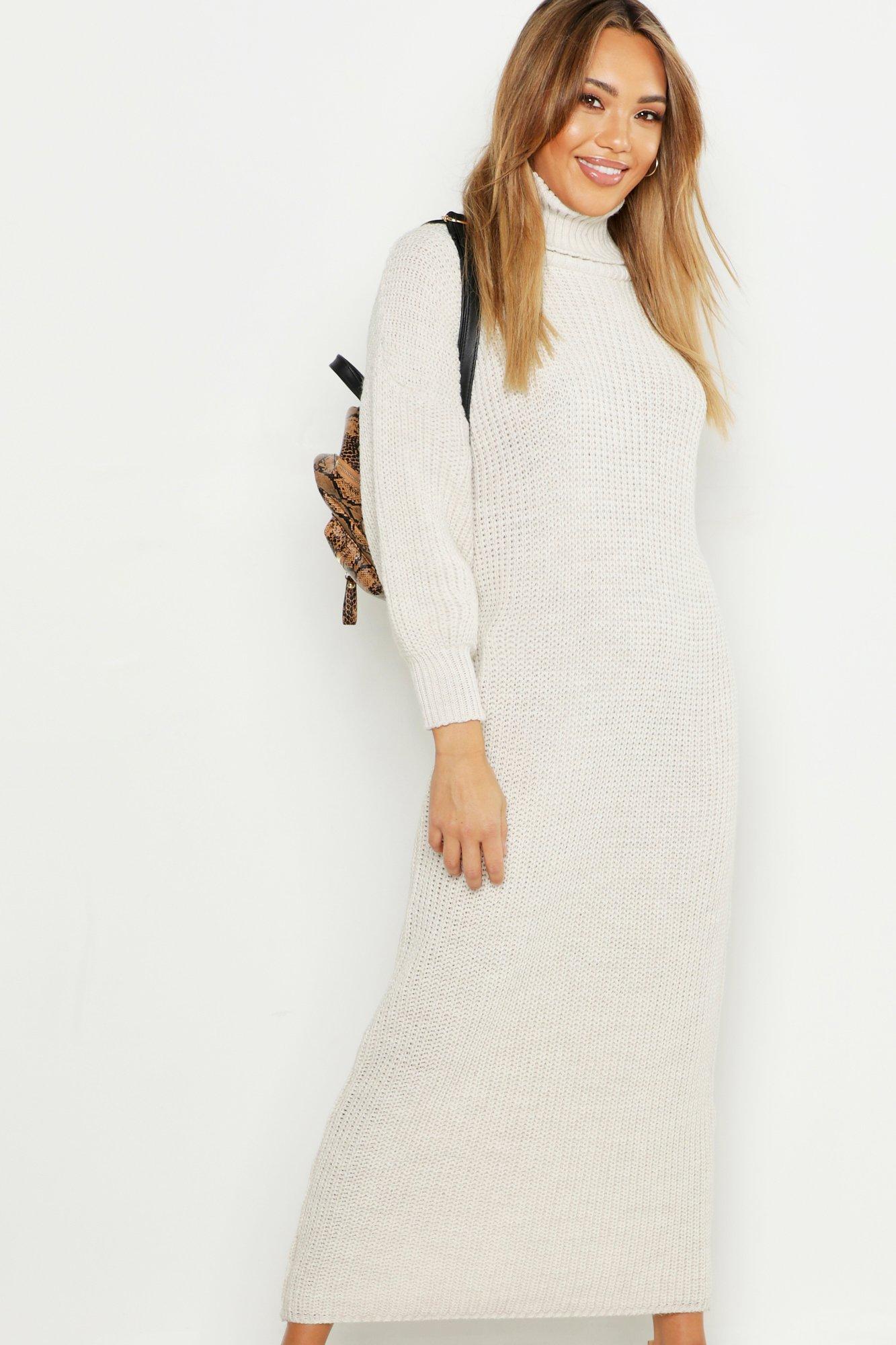 roll neck maxi dress