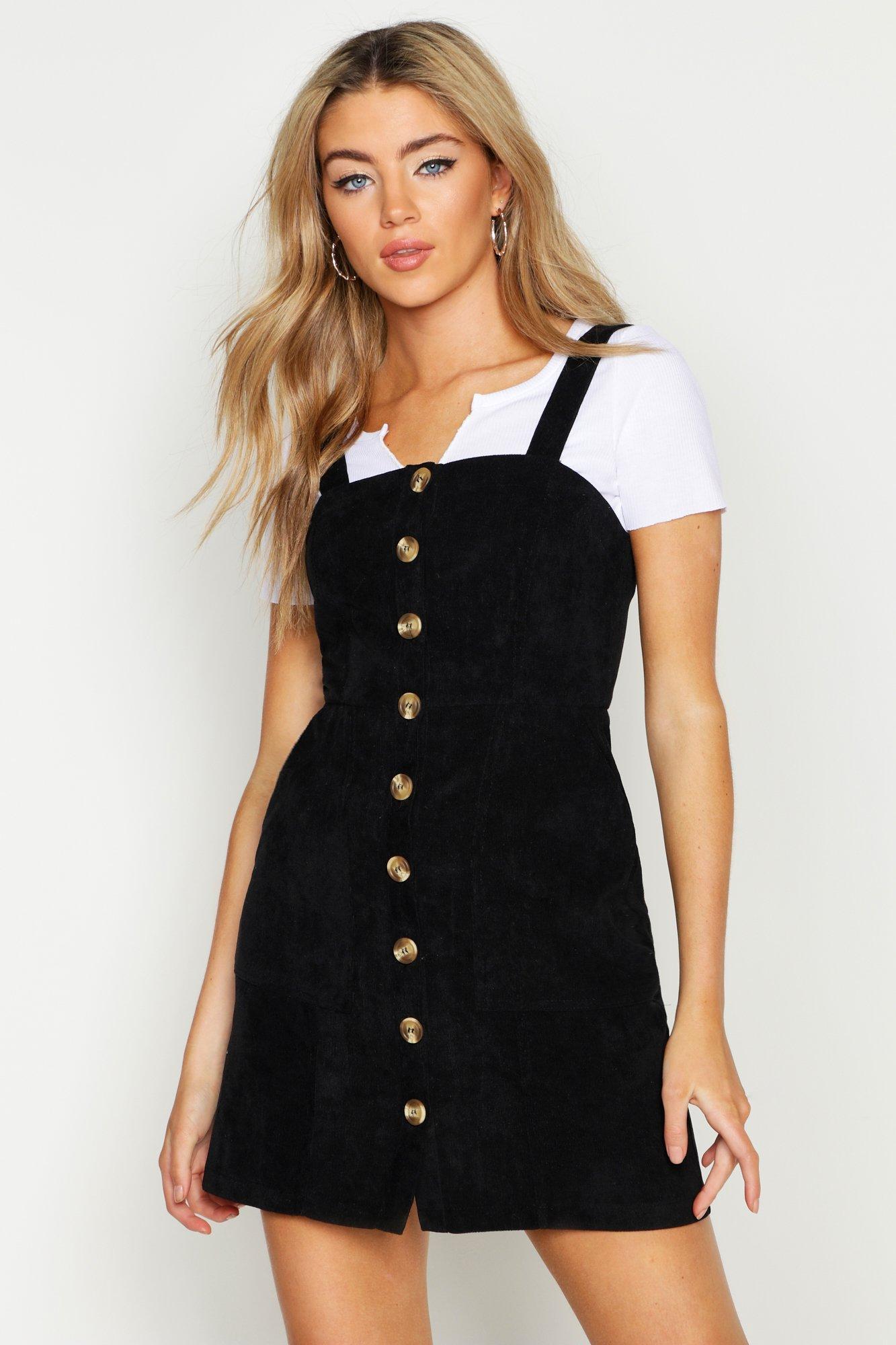 pinafore dress with buttons